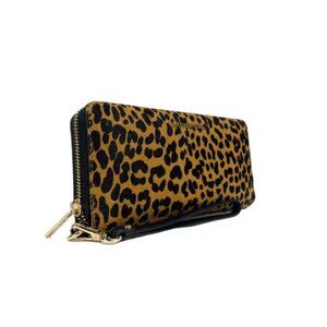 Michael Kors Jet Set Travel LG TRVL Continental Leather Wallet Leopard Print